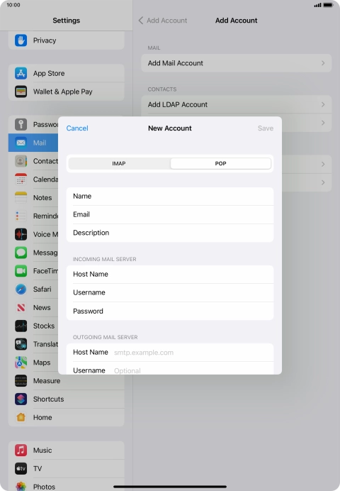 Press Host Name and key in the name or IP address of your email provider's outgoing server. Please note that if you can't send email messages when using your email provider's outgoing server, key in smtp.vodafone.net.au (Vodafone's outgoing server).