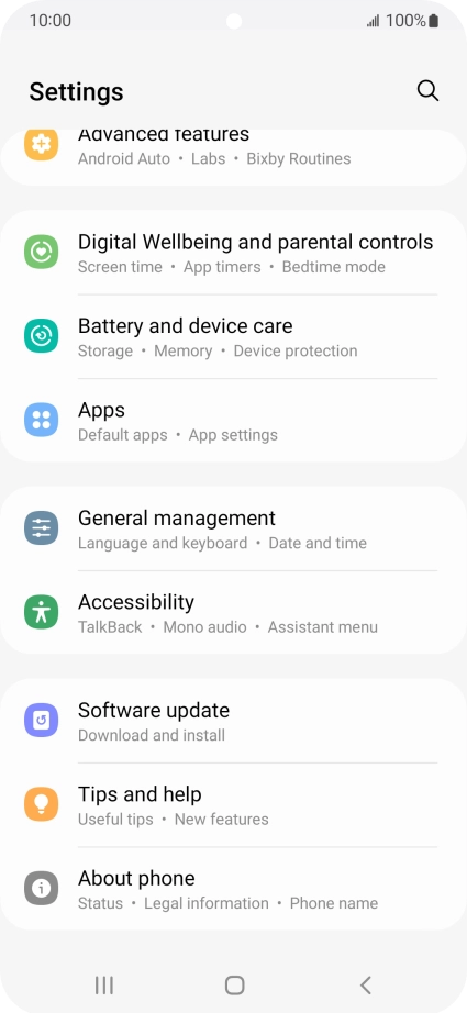 Press Software update.