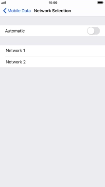 If you turn off the function, press the required network.
