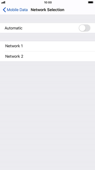 If you turn off the function, press the required network.
