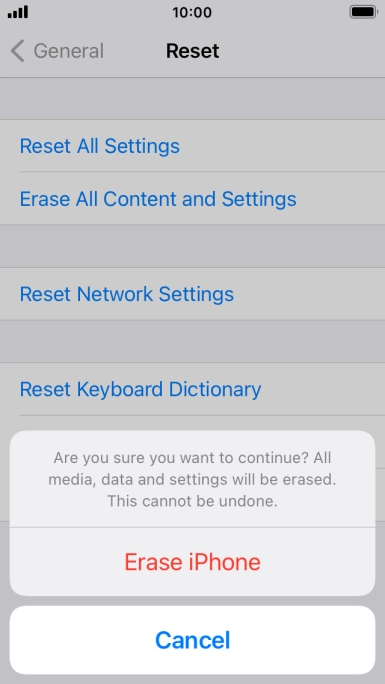 Press Erase iPhone.