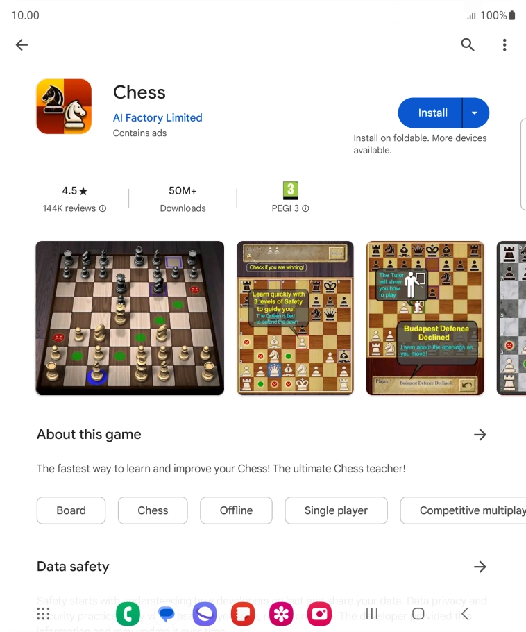 Press Install and follow the instructions on the screen to install the app.