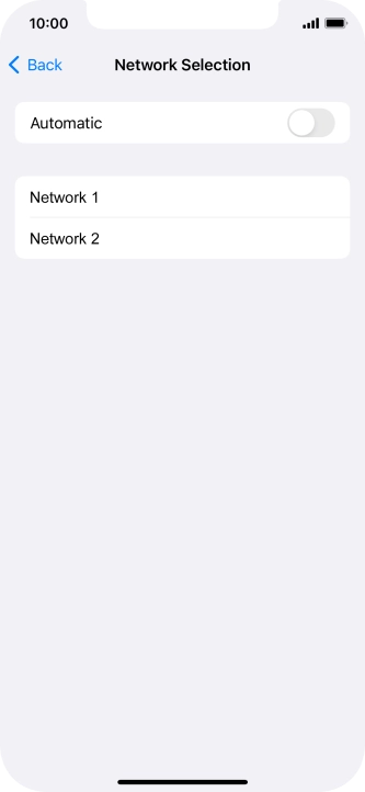 If you turn off the function, press the required network.