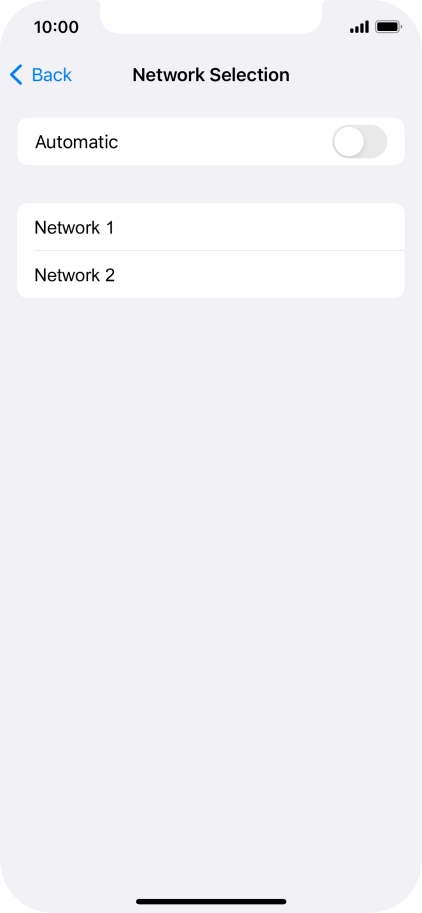 If you turn off the function, press the required network.
