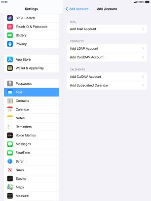Press Add Mail Account.