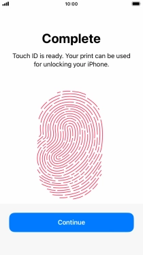 Press Continue. If you haven't previously selected a phone lock code, key in a code of your own choice twice.