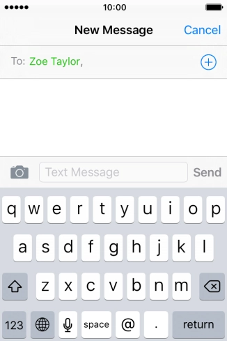 Press the text input field and write the text for your picture message.