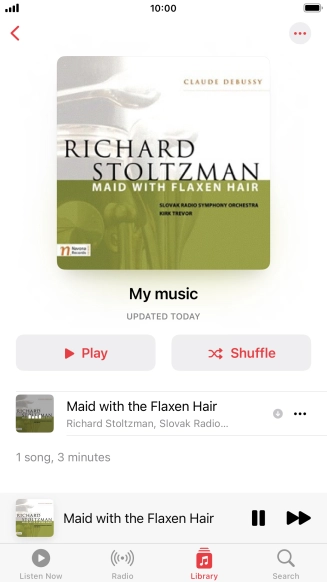 Press the song title.