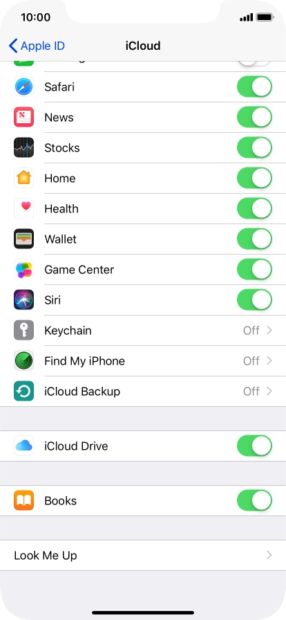 Press iCloud Backup.