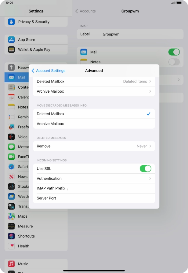 Press Authentication.