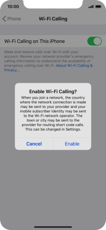 If you turn on the function, press Enable.