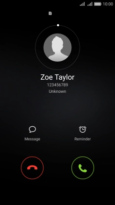 If the screen lock is turned off, press the accept call icon.
