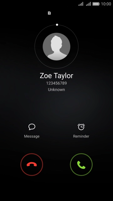If the screen lock is turned off, press the accept call icon.