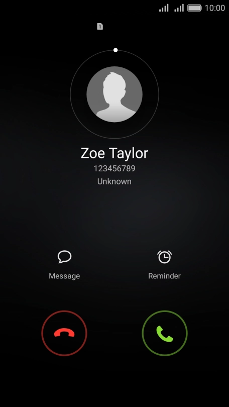 If the screen lock is turned off, press the accept call icon.