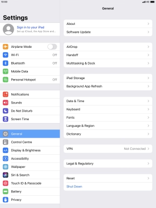 Press Sign in to your iPad.