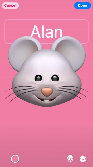 Press the name field and follow the instructions on the screen to select the required font and colour for your name on the Contact Poster.