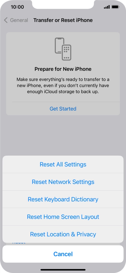 Press Reset Network Settings.