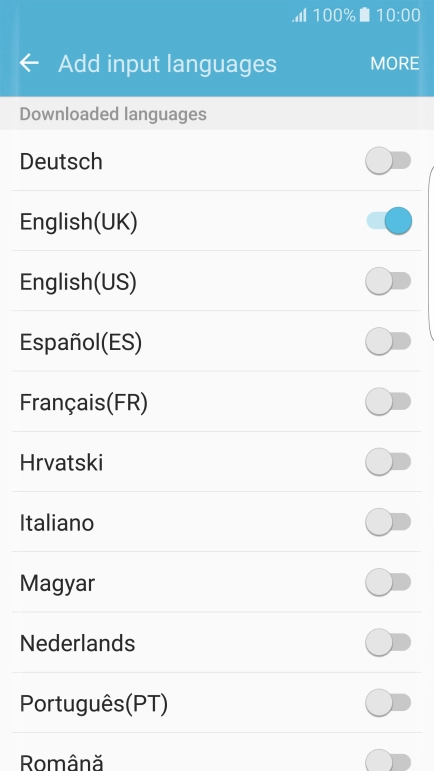 Press the required language to add it.