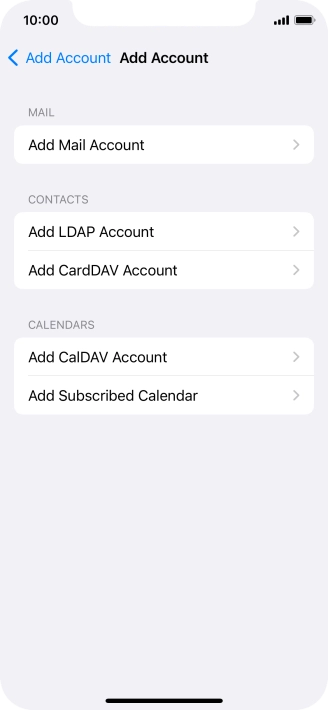 Press Add Mail Account.