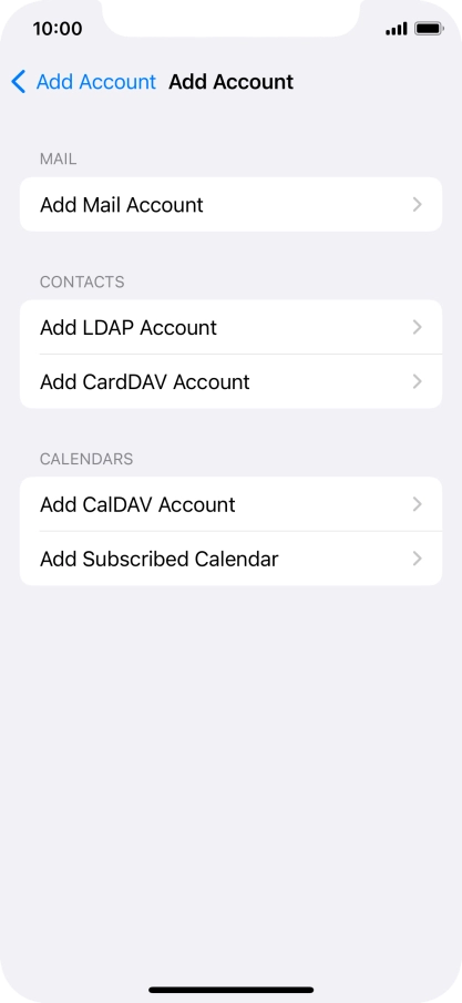 Press Add Mail Account.