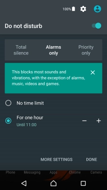 Press DONE to turn on silent mode.