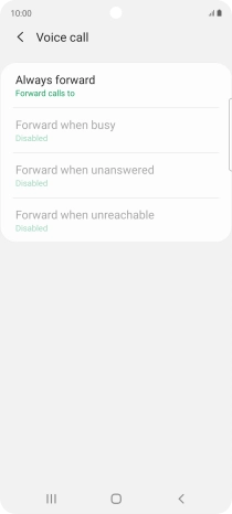 Press the required divert type.