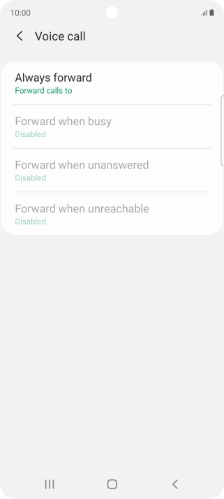 Press the required divert type.