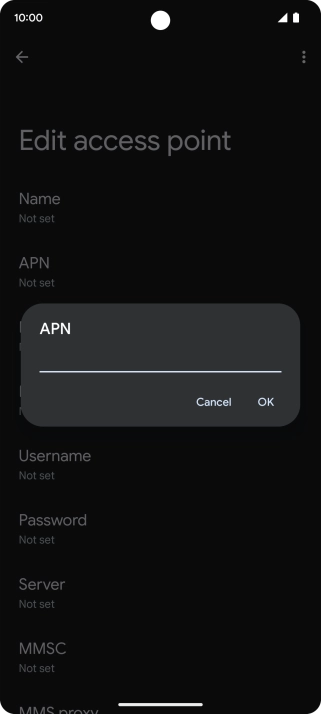 Key in live.vodafone.com and press OK.