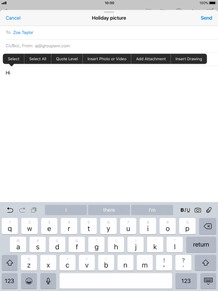 Press Insert Photo or Video and follow the instructions on the screen to attach a picture or a video clip.