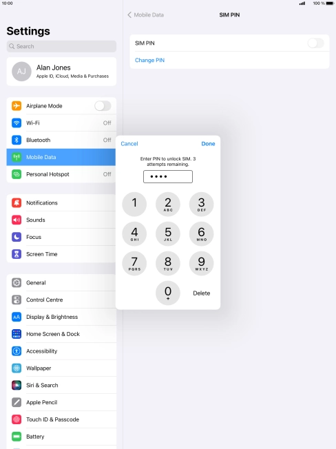 Key in your PIN and press Done.