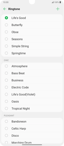 Press the add ring tone icon.