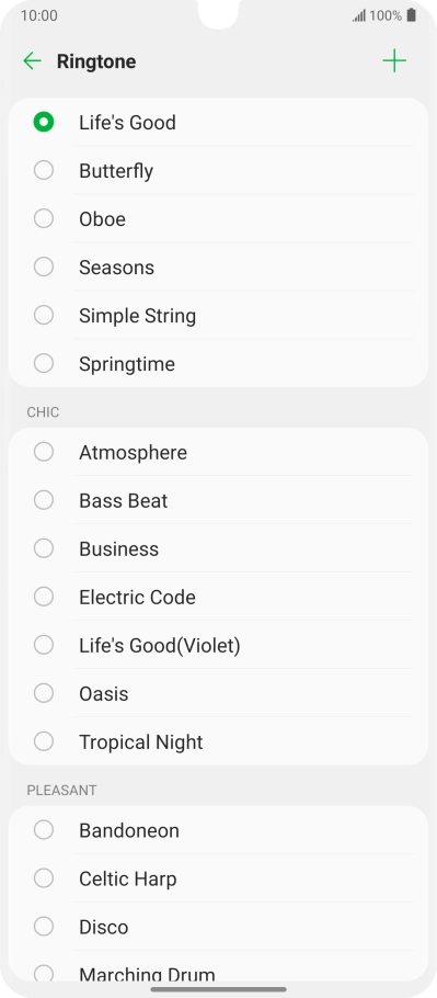 Press the add ring tone icon.