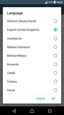 Press the required language.