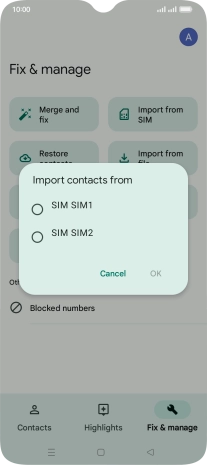 Press the name of the SIM.