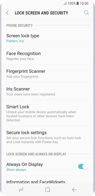 Press Screen lock type and key in the current phone lock code.