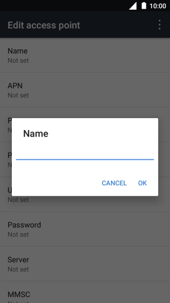 Key in Vodafone MMS and press OK.