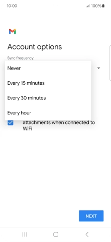 Press the required setting.