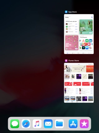 Slide upwards on the required application to end it.