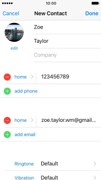 Press the field next to the email address.
