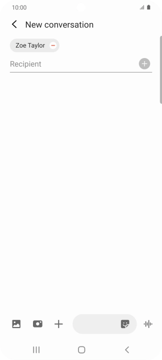 Press the text input field and write the text for your picture message.