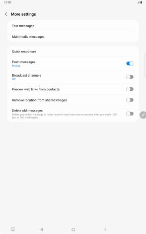 Press Text messages.