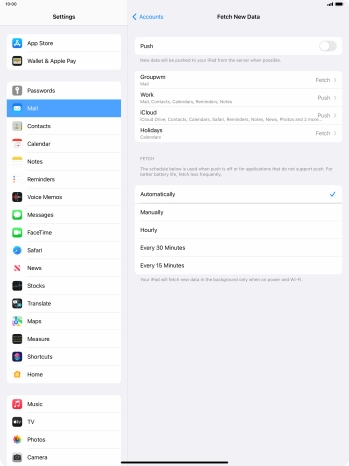 If you turn off the function, press the required setting.