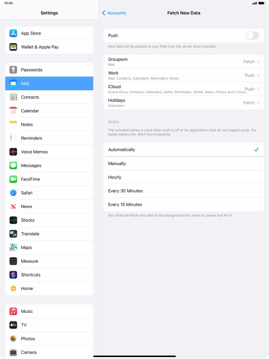 If you turn off the function, press the required setting.