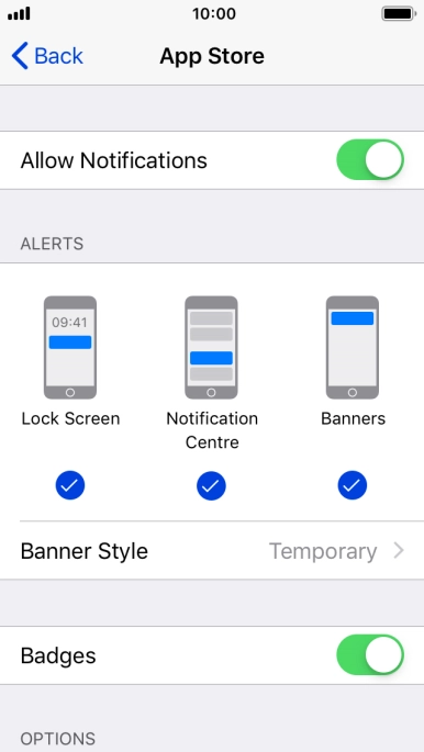 Press the indicator next to 