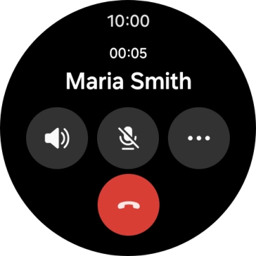 Press the end call icon.