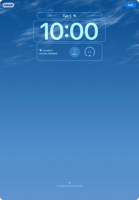 To customise the way the lock screen date is displayed, press the date widget and follow the instructions on the screen to select the required widget display mode.
