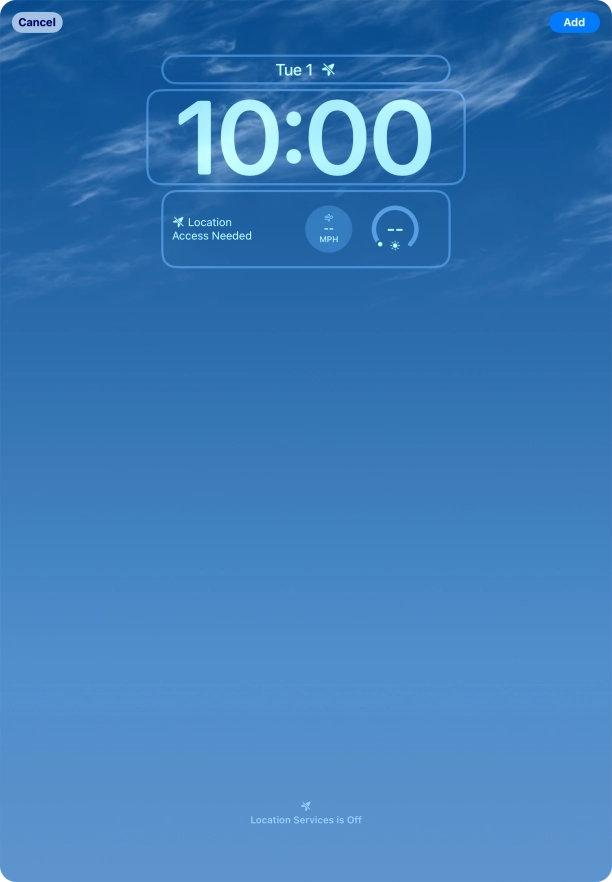 To customise the way the lock screen date is displayed, press the date widget and follow the instructions on the screen to select the required widget display mode.
