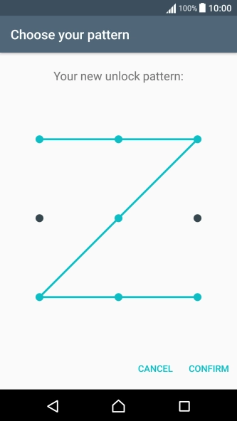 Repeat the selected phone lock code and press CONFIRM.