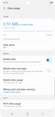 The total data usage is displayed.