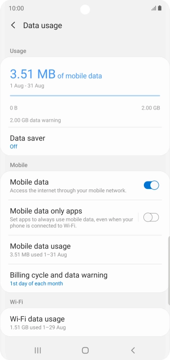 The total data usage is displayed.